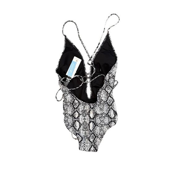 Snake Print One-Piece Swimsuit, Medium - Picture 4 of 4